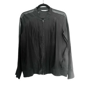 Elaine Kim Silk & Leather Size Small Bomber Jacket